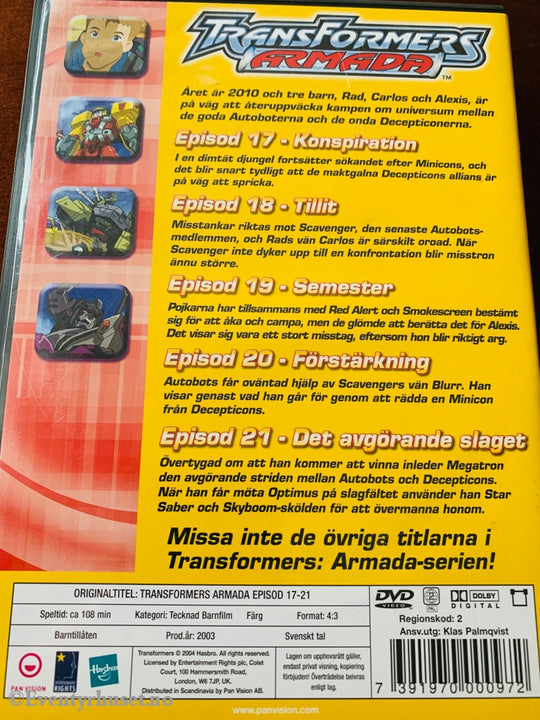 Transformers Armada. Dvd 5. Svensk Tale.