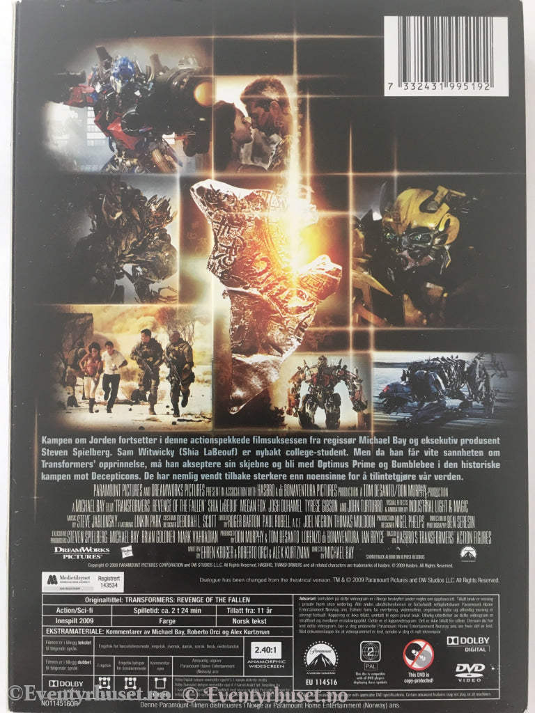 Transformers. De Beseirede Slår Tilbake. Dvd. Dvd