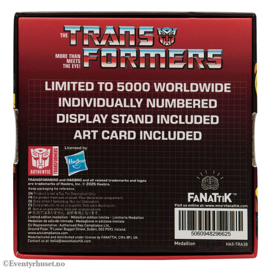 Transformers Generation 1 Medallion Bumblebee Limited Edition Collectibles