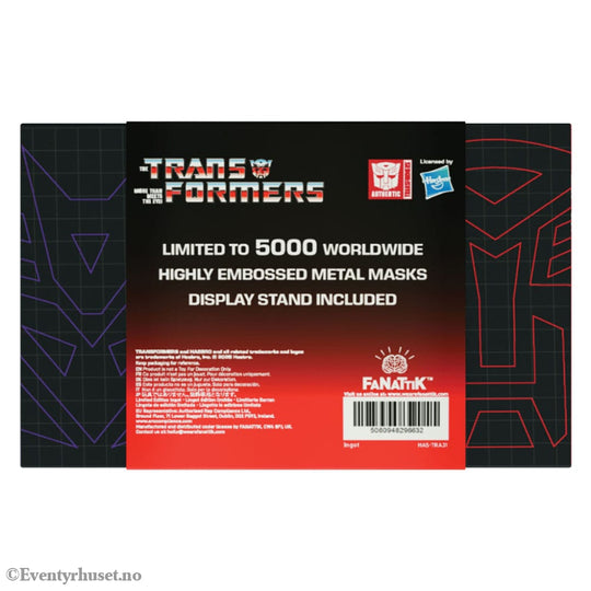 Transformers Replica Set of 2 Helmets Optimus Prime & Megatron Limited Edition Collectibles