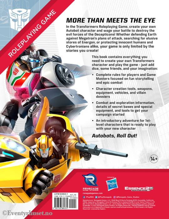 Transformers RPG Core Rulebook *Englische Version* Games