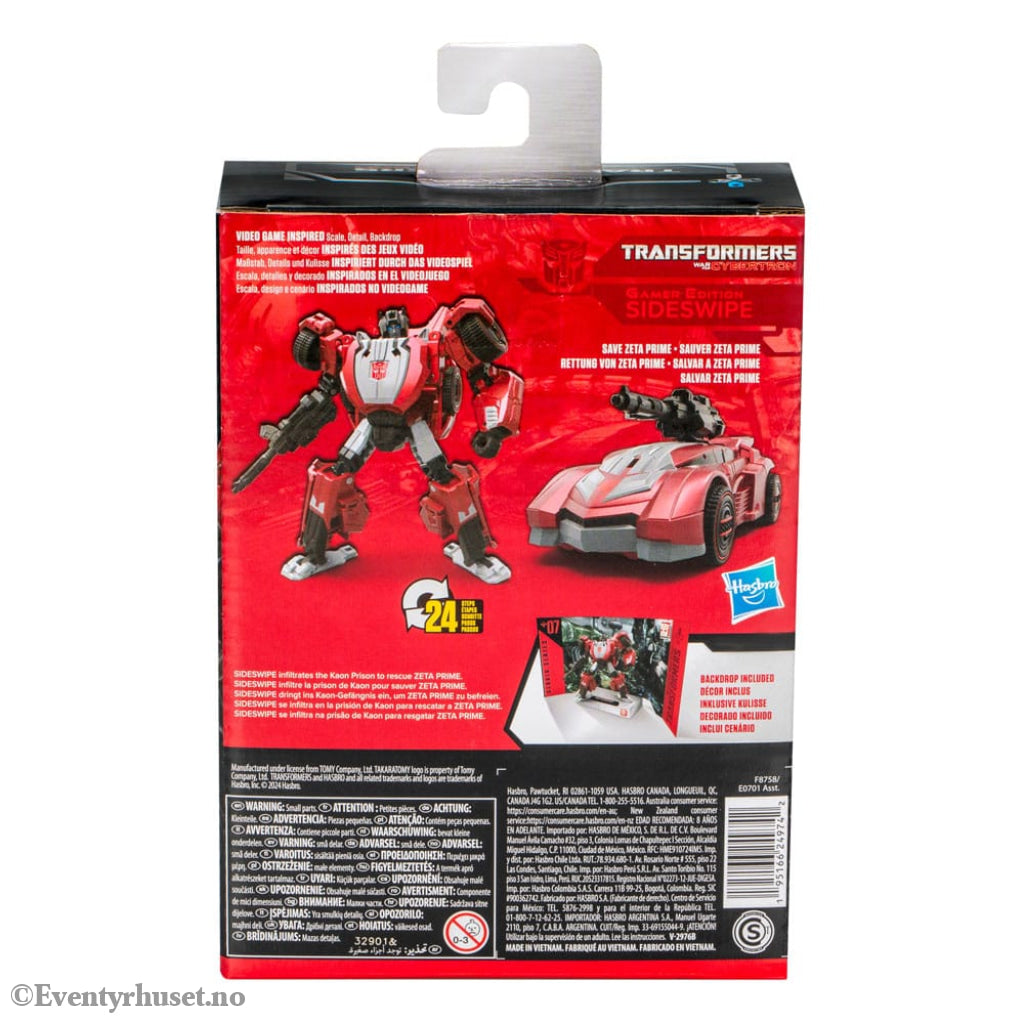 Transformers: War for Cybertron Studio Series Deluxe Class Action Figure Gamer Edition Sideswipe 11 cm Toys