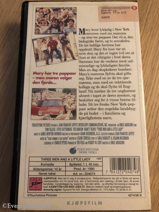 Tre Menn Og En Liten Dame. 1990. Vhs. Vhs