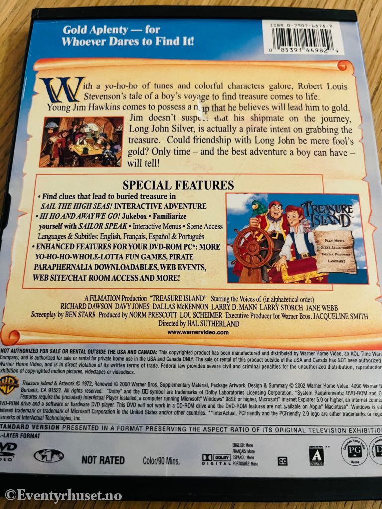 Treasure Island. 1972/00. Dvd Snapcase.