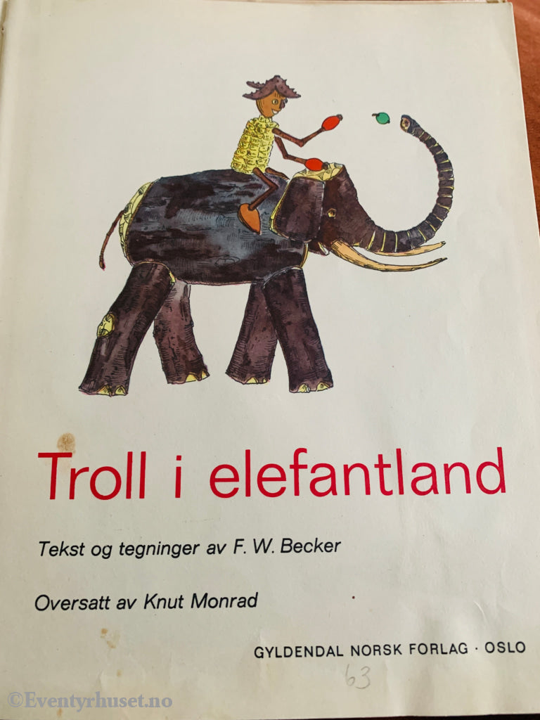 Troll i elefantland. 1974. Bok.