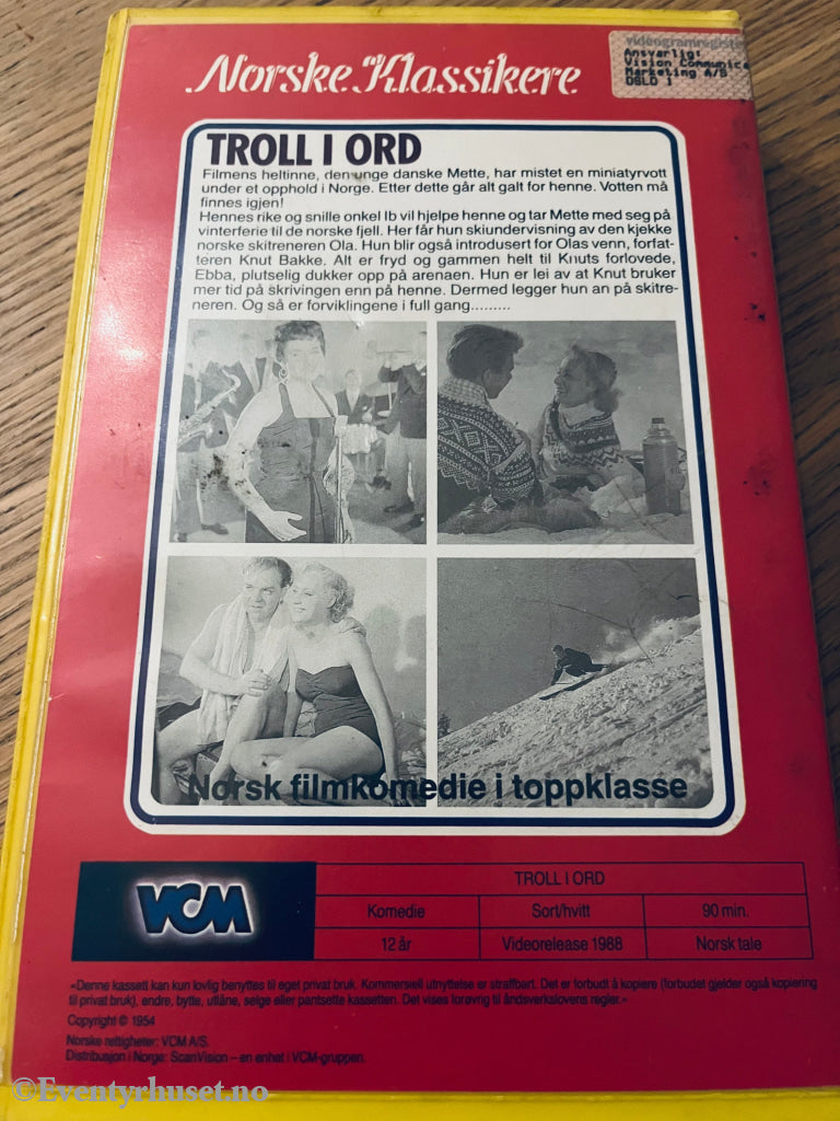 Troll I Ord. 1954/88. (Norske Klassikere). Vhs Big Box. Box