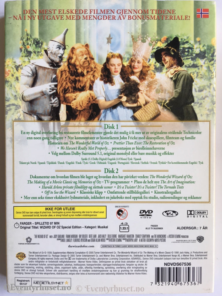 Trollmannen Fra Oz. 2 Disc Special Edition. Dvd. Dvd