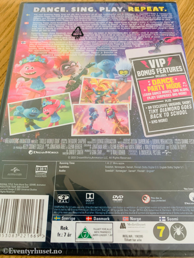 Trolls – World Tour . 2020 . DVD. Ny i plast!