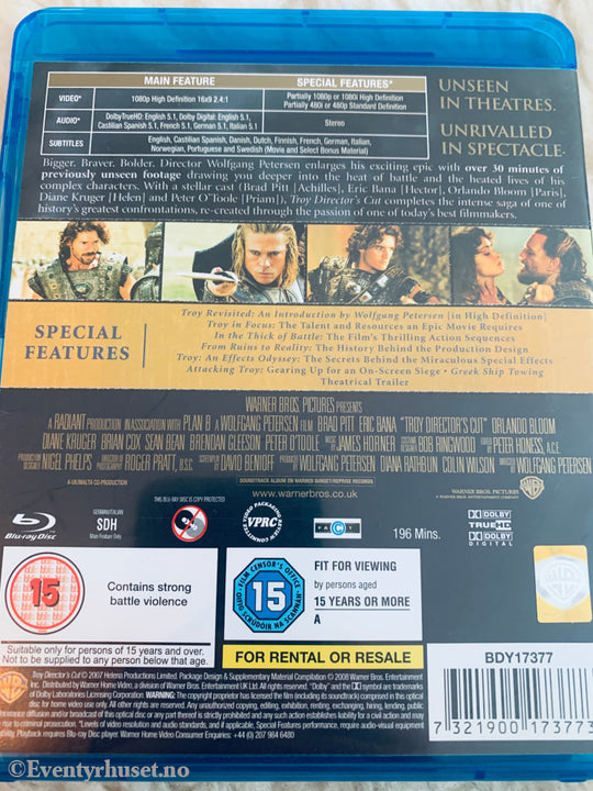 Troy - Directors Cut. Blu-ray.