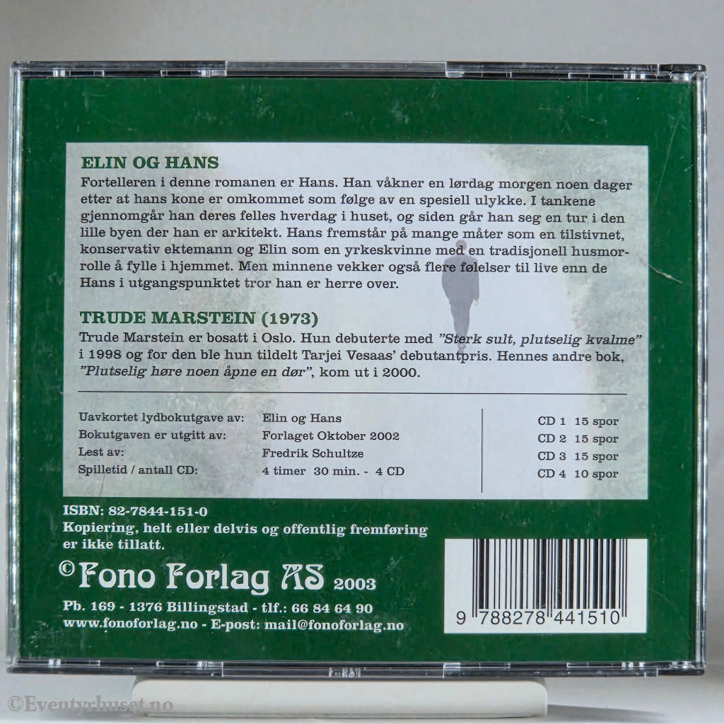 Trude Marstein 2002 Elin og Hans. Lydbok på CD.