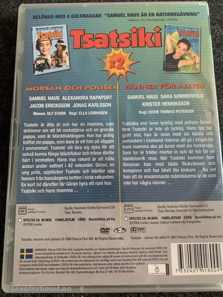 Tsatsiki - Begge Filmene! 2001. Dvd. Dvd