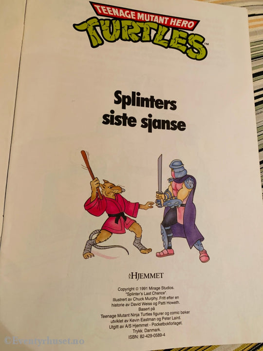 Turtles - Splinters Siste Sjanse. 1991. Hefte. Hefte