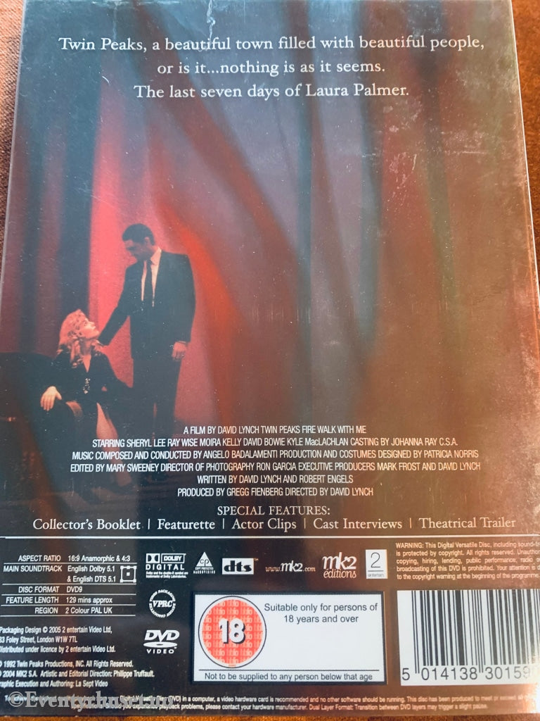 Twin Peaks - Fire Walk With Me. 1992. Dvd Slipcase.