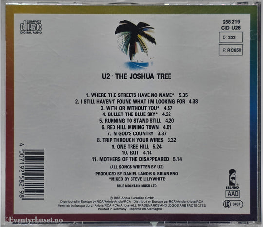 U2. 1987. The Joshua Tree. CD.