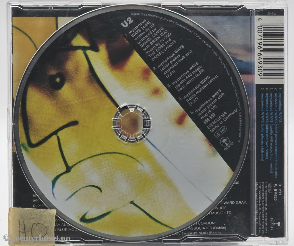 U2. 1991. Mysterious Ways. CD singel