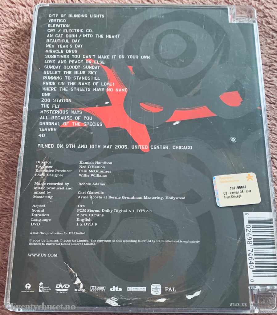 U2: Vertigo 2005 / Live from Chicago (2005). DVD.
