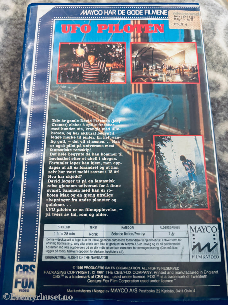 UFO piloten. 1986. VHS Big Box. VHS Big Box
