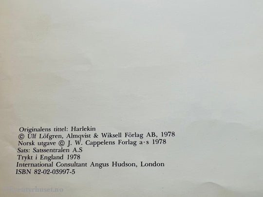 Ulf Löfgren. 1978. Harlekin. Fortelling