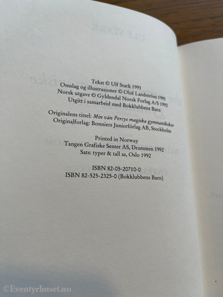 Ulf Stark. 1991. Min venn Percys magiske gymnastikksko. Bok.