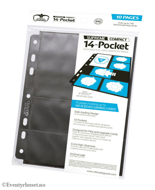 Ultimate Guard 14-Pocket Supreme Compact Pages Standard + Mini American (10) - Black Storage & Protection
