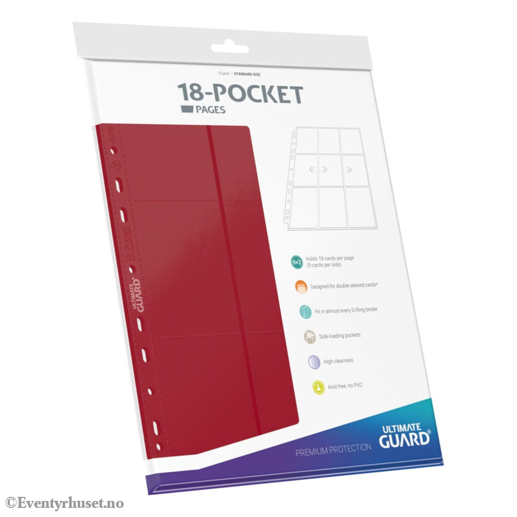 Ultimate Guard 18-Pocket Pages Side-Loading (10) - Red Storage & Protection