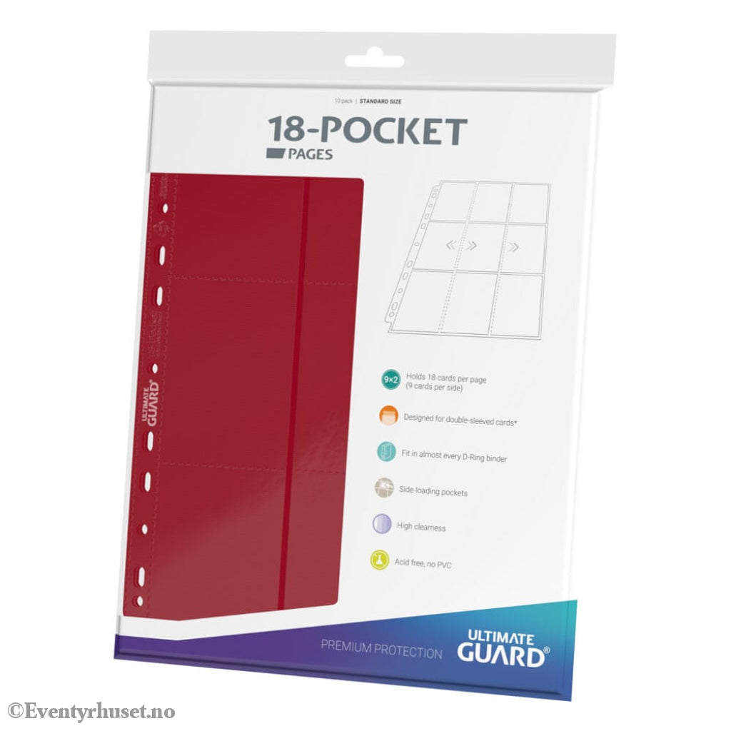 Ultimate Guard 18-Pocket Pages Side-Loading (10) - Red Storage & Protection