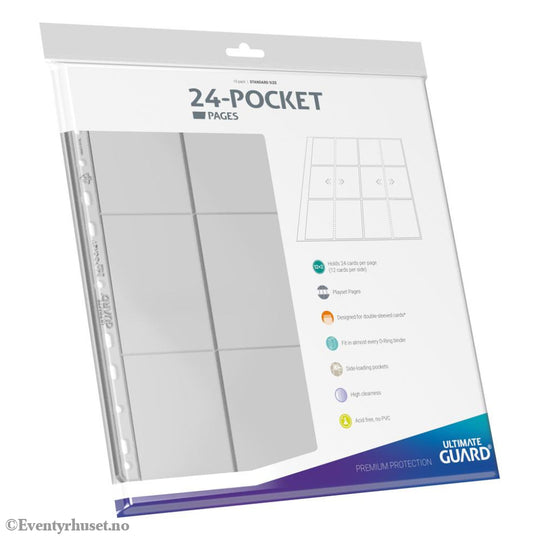 Ultimate Guard 24-Pocket QuadRow Pages Side-Loading (10) - Transparent Storage & Protection