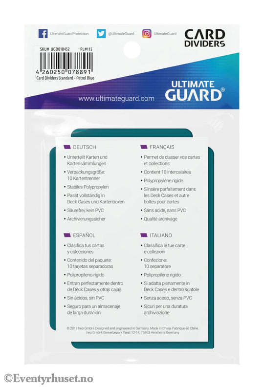 Ultimate Guard Card Dividers Standard Size (10) - Petrol Storage & Protection