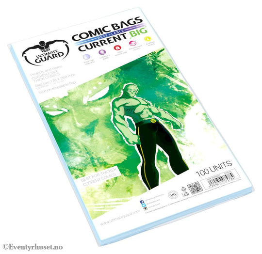 Ultimate Guard Comic Bags Resealable (100) - Current Big Size Storage & Protection