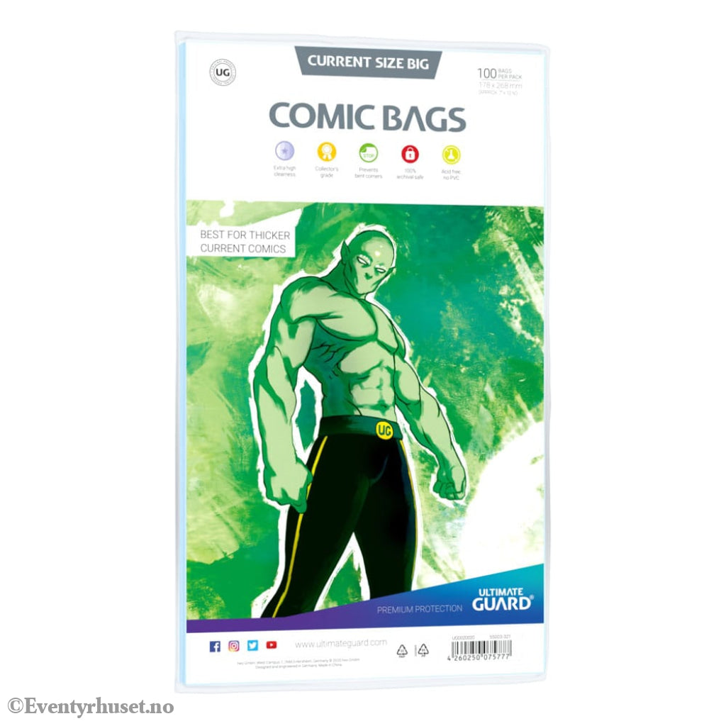 Ultimate Guard Comic Bags Standard (100) - Current Size Big Storage & Protection