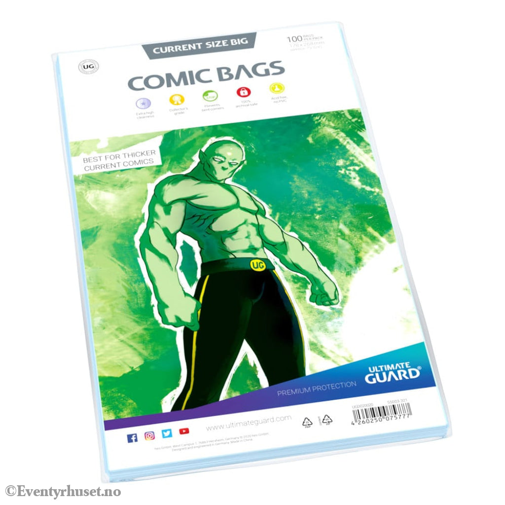 Ultimate Guard Comic Bags Standard (100) - Current Size Big Storage & Protection