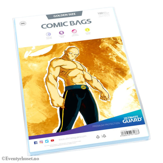 Ultimate Guard Comic Bags Standard (100) - Golden Size Storage & Protection