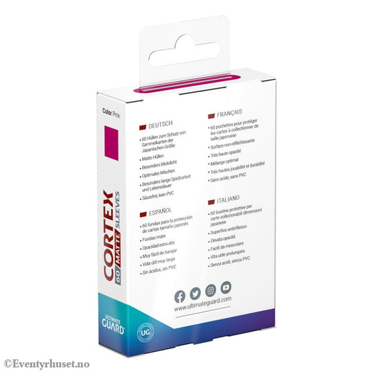 Ultimate Guard Cortex Sleeves Matte Japanese Size (60) - Pink Storage & Protection