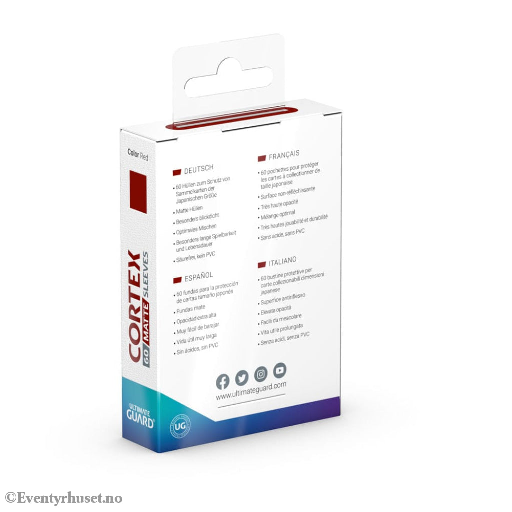 Ultimate Guard Cortex Sleeves Matte Japanese Size (60) - Red Storage & Protection