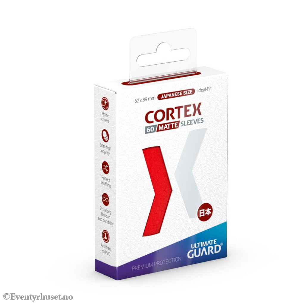 Ultimate Guard Cortex Sleeves Matte Japanese Size (60) - Red Storage & Protection