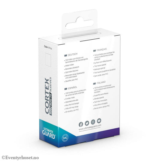 Ultimate Guard Cortex Sleeves Matte Standard Size (100) - White Storage & Protection