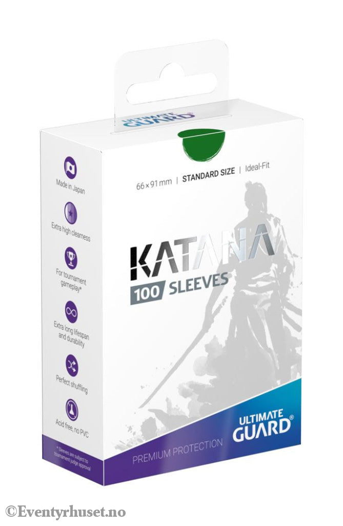 Ultimate Guard Katana Sleeves Standard Size (100) - Green Storage & Protection