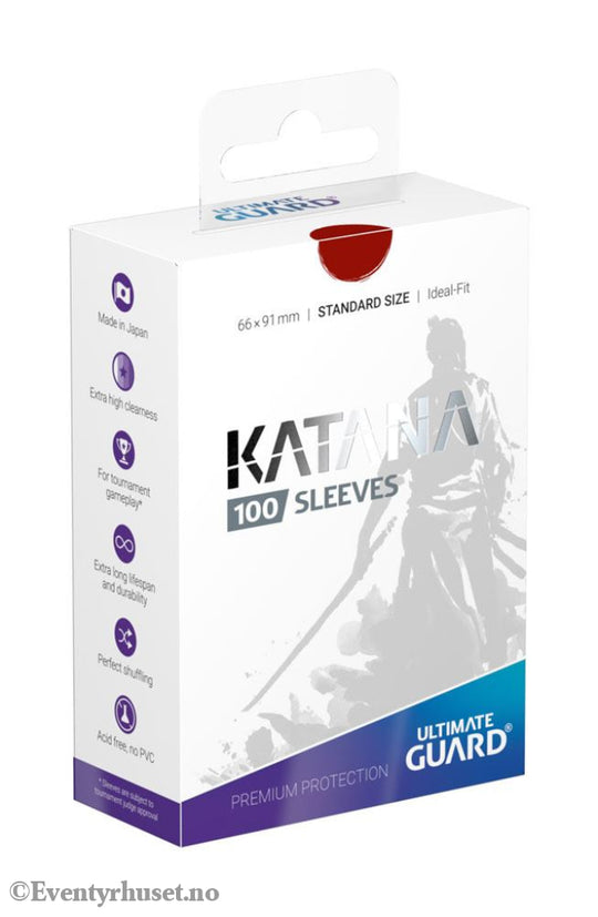 Ultimate Guard Katana Sleeves Standard Size (100) - Red Storage & Protection