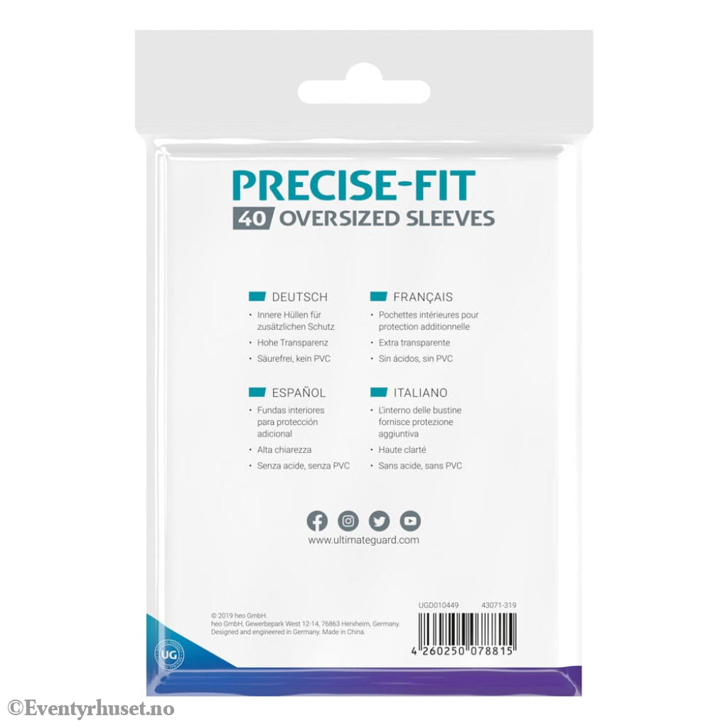 Ultimate Guard Precise-Fit Oversized Sleeves (40) Storage & Protection