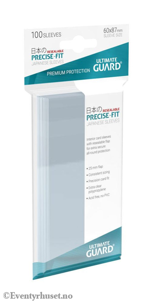 Ultimate Guard Precise-Fit Sleeves Japanese Size (100) - Resealable Storage & Protection