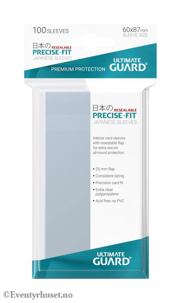 Ultimate Guard Precise-Fit Sleeves Japanese Size (100) - Resealable Storage & Protection