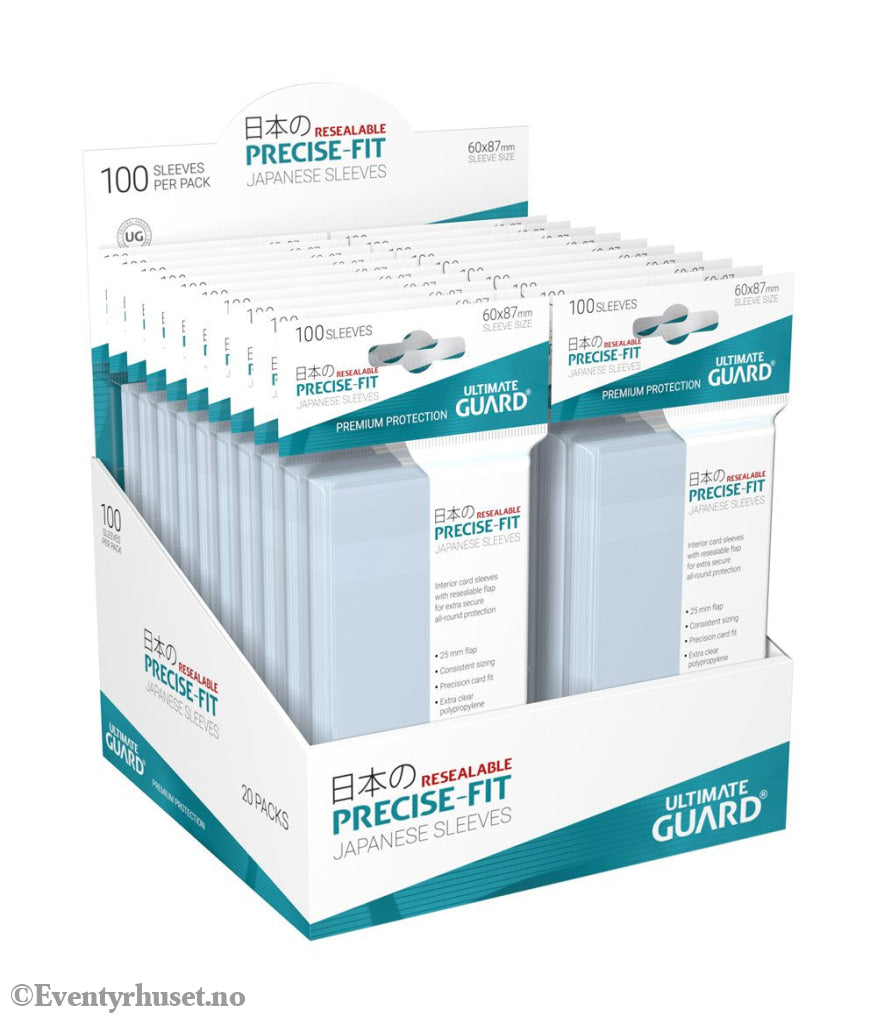 Ultimate Guard Precise-Fit Sleeves Japanese Size (100) - Resealable Storage & Protection