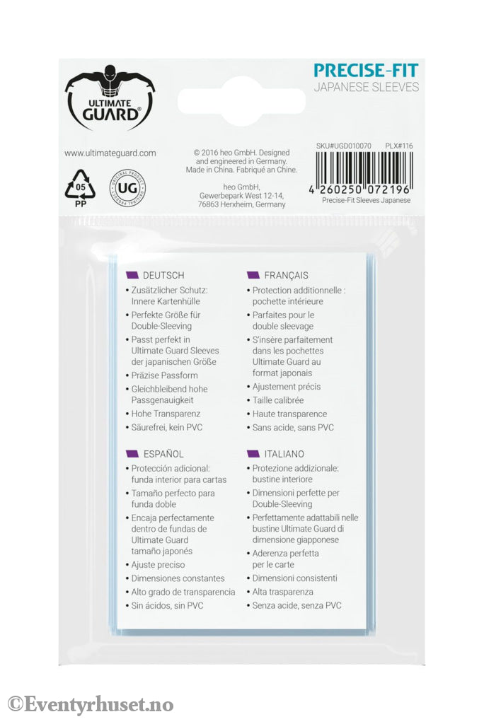 Ultimate Guard Precise-Fit Sleeves Japanese Size (100) Storage & Protection