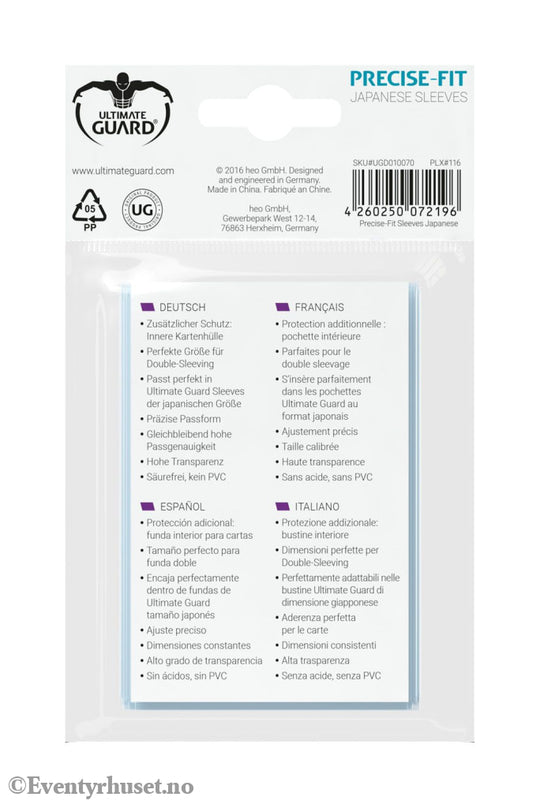 Ultimate Guard Precise-Fit Sleeves Japanese Size (100) Storage & Protection