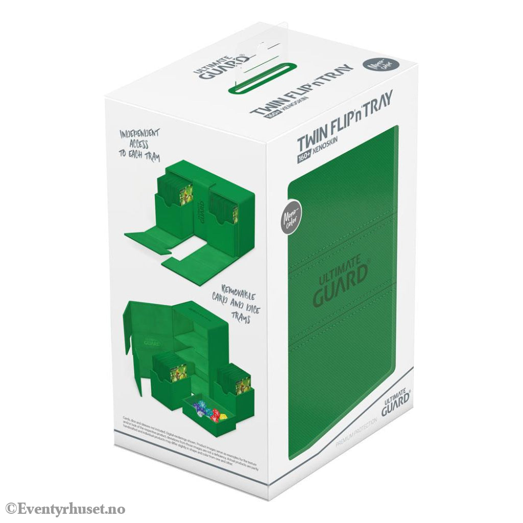 Ultimate Guard Twin Flip’n’Tray 160+ Xenoskin - Green Storage & Protection