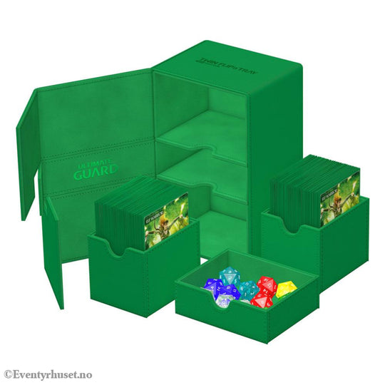 Ultimate Guard Twin Flip’n’Tray 160+ Xenoskin - Green Storage & Protection