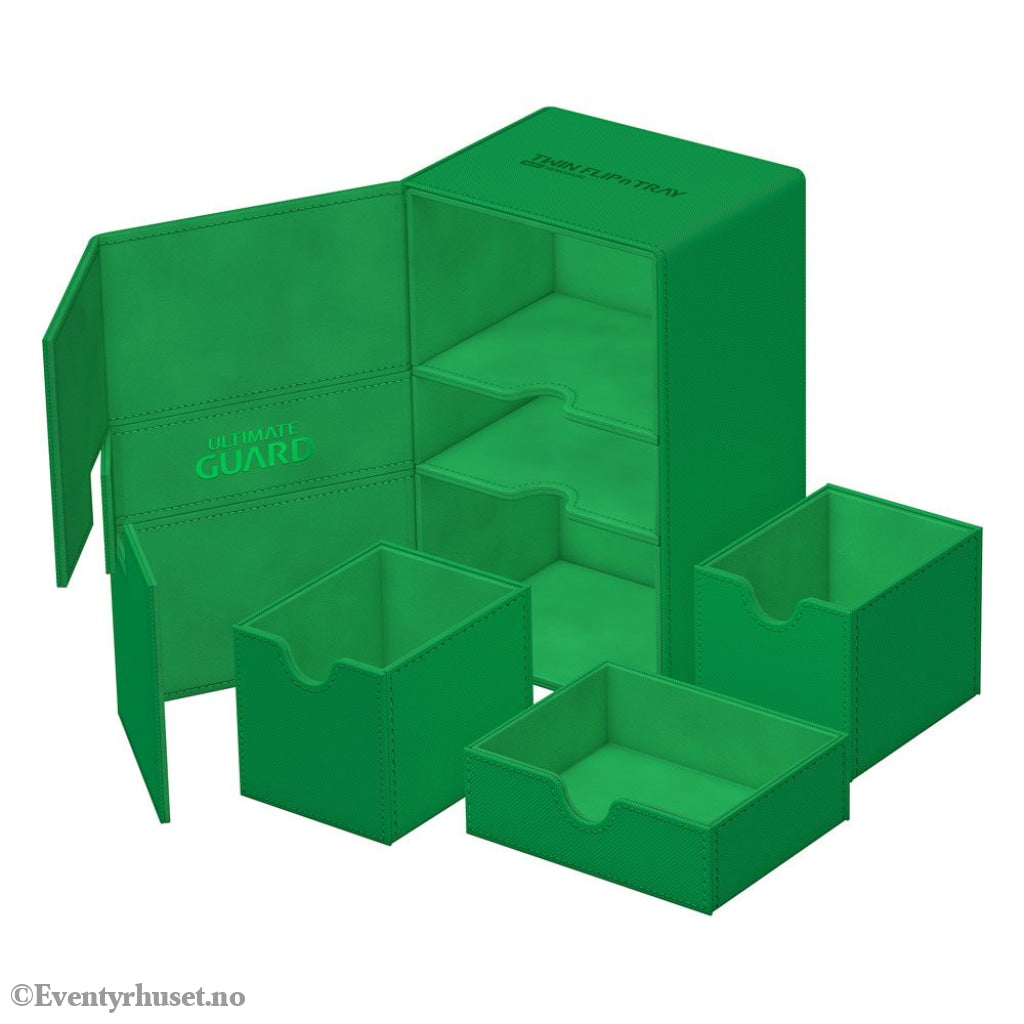 Ultimate Guard Twin Flip’n’Tray 160+ Xenoskin - Green Storage & Protection