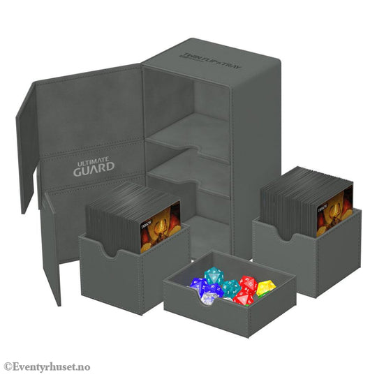 Ultimate Guard Twin Flip’n’Tray 200+ Xenoskin - Grey Storage & Protection