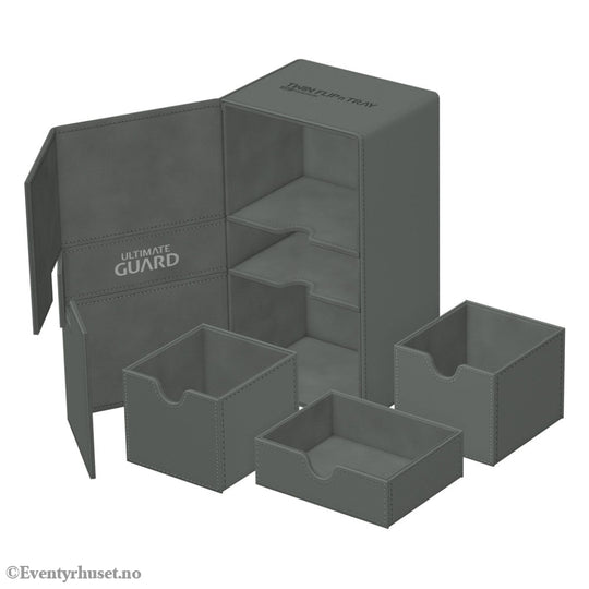 Ultimate Guard Twin Flip’n’Tray 200+ Xenoskin - Grey Storage & Protection