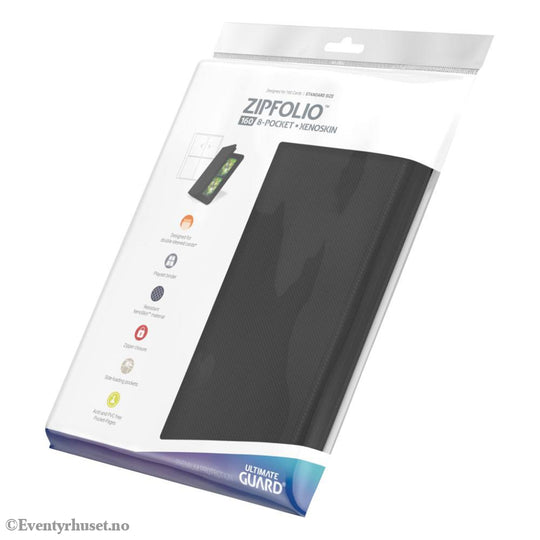 Ultimate Guard Zipfolio 160 8-Pocket Xenoskin - Black Storage & Protection